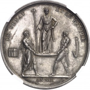 Premier Empire / Napoléon Ier (1804-1814). Médaille, le sacre de Napoléon Ier, par Andrieu et Jeuffroy An XIII (1804), Paris.