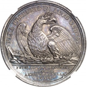 Premier Empire / Napoléon Ier (1804-1814). Médaille, fętes du couronnement données ŕ l’Hôtel de ville, par Brenet An XIII (1804), Paris.