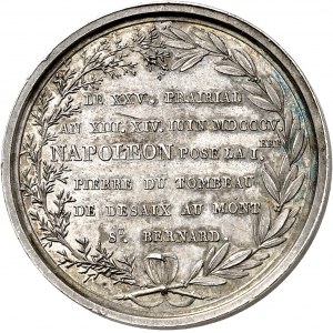 Premier Empire / Napoléon Ier (1804-1814). Médaille, pose de la premičre pierre du tombeau de Desaix au Mont Saint-Bernard par Napoléon le 14 juin 1805 1805, Paris.