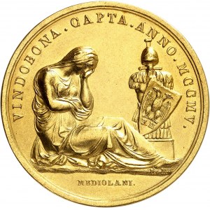 Premier Empire / Napoléon Ier (1804-1814). Médaille d’Or, prise de Vienne, par Luigi Manfredini 1805, Milan.