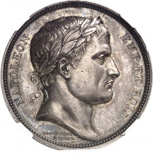 Premier Empire / Napoléon Ier (1804-1814). Médaille, entrevue d’Urschütz entre Napoléon Ier et l’Empereur François II, par Droz et Andrieu 1805-1806, Paris.