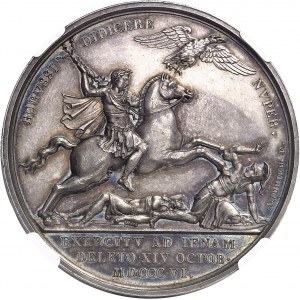 Premier Empire / Napoléon Ier (1804-1814). Médaille, la bataille d’Iéna, par Andrieu 1806, Paris.