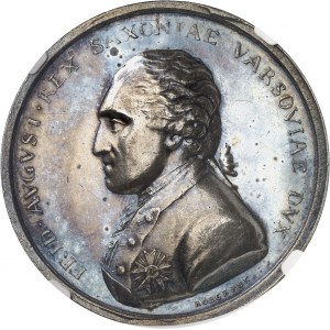 Premier Empire / Napoléon Ier (1804-1814). Médaille, visite de Napoléon Ier ŕ Dresde avec Frédéric-Auguste de Saxe, par Hoeckner 1807, Dresde.
