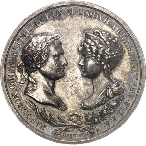 Premier Empire / Napoléon Ier (1804-1814). Médaille, mariage de Napoléon avec Marie Louise d’Autriche, par Harnisch et Zeichner 1810, Vienne.