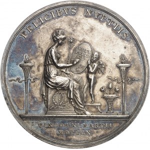 Premier Empire / Napoléon Ier (1804-1814). Médaille, mariage de Napoléon avec Marie Louise d’Autriche, par Harnisch et Zeichner 1810, Vienne.