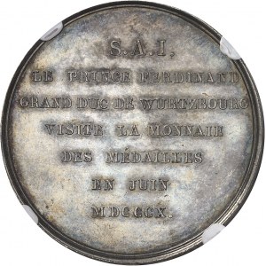 Premier Empire / Napoléon Ier (1804-1814). Médaille, visite du Grand-Duc de Wurtzbourg ŕ la Monnaie de Paris, par Brenet 1810, Paris.