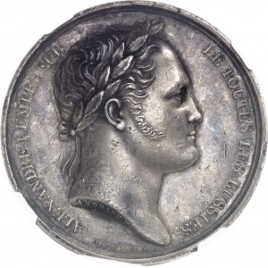 Premier Empire / Napoléon Ier (1804-1814). Médaille, séjour d’Alexandre Ier de Russie ŕ Paris, par Andrieu 1814, Paris.