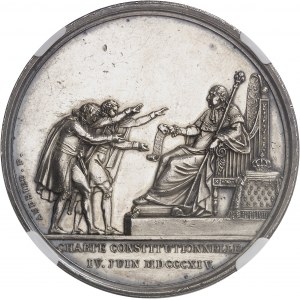 Louis XVIII (1814-1824). Médaille, la Charte constitutionnelle du 4 juin 1814, par Andrieu 1814, Paris.