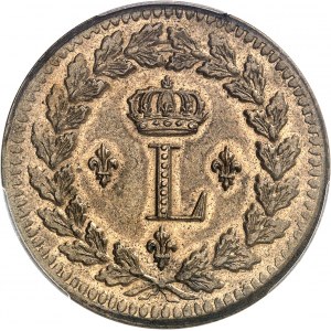Louis XVIII (1814-1824). Un décime ŕ l’L couronnée, refrappe ? 1814, BB, Strasbourg.