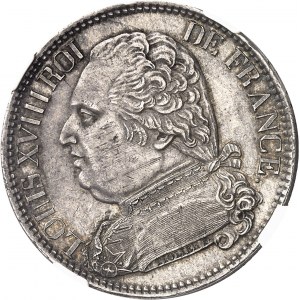 Louis XVIII (1814-1824). Module de 5 francs, visite du Duc de Berry ŕ la Monnaie de Lille 1814, Lille.
