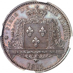 Louis XVIII (1814-1824). Essai de 5 francs, concours de 1815, par Jacques 1815, Paris.