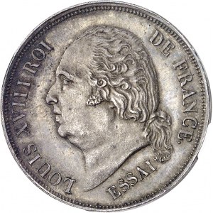 Louis XVIII (1814-1824). Essai de 5 centimes pour les colonies françaises 1824, A, Paris.