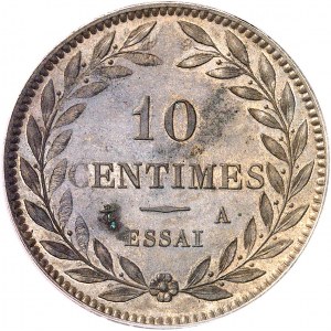 Charles X (1824-1830). Essai de 10 centimes par Tiolier en cuivre ND (1824-1830), A, Paris.