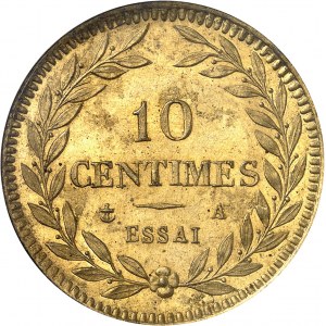 Charles X (1824-1830). Essai de 10 centimes par Tiolier en laiton ND (1824-1830), A, Paris.