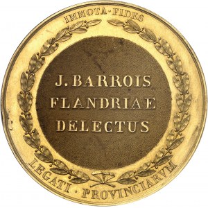Charles X (1824-1830). Médaille d’Or, le sacre du Roi, pour les Parlementaires, par R. Gayrard, attribuée ŕ J. BARROIS 1825, Paris.