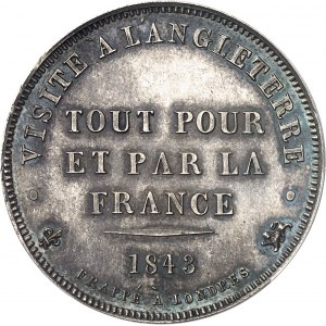 Henri V (1820-1883). 5 francs (module de), visite ŕ l’Angleterre 1843, Londres.