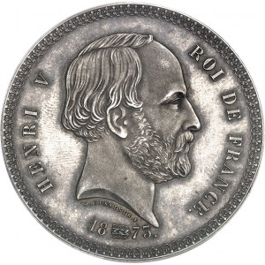 Henri V (1820-1883). 5 francs, frappe spéciale dédiée ŕ la Commission monétaire internationale 1873, Neuchâtel.