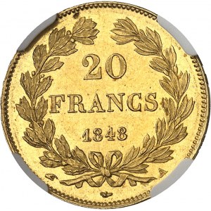 Louis-Philippe Ier (1830-1848). 20 francs tęte laurée 1848, A, Paris.