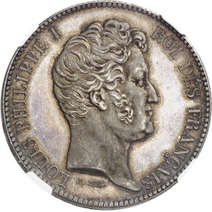 Louis-Philippe Ier (1830-1848). Module de 5 francs, essai de la presse monétaire de Thonnelier, dédiée au Roi 1833, Paris.