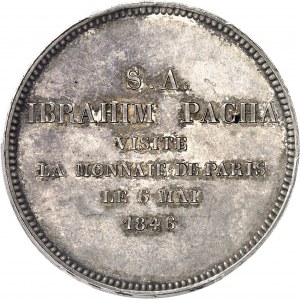 Louis-Philippe Ier (1830-1848). Module de 5 francs, visite d’Ibrahim Pacha ŕ la monnaie de Paris 1846, Paris.