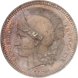 IIe République (1848-1852). Essai-piéfort de 10 centimes par Rogat, 2e type 1848, Paris.