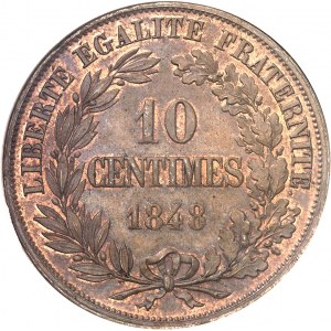 IIe République (1848-1852). Essai-piéfort de 10 centimes par Rogat, 2e type 1848, Paris.