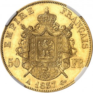 Second Empire / Napoléon III (1852-1870). 50 francs tęte nue 1857, A, Paris.