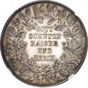 Second Empire / Napoléon III (1852-1870). Double thaler ou module de 2 thalers en argent, hommage de Ferdinand Korn ND (c.1860), Francfort-sur-le-Main.