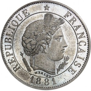 IIIe République (1870-1940). Essai rond de 25 centimes en maillechort d’aprčs Merley, 1er type 1881, A, Paris.