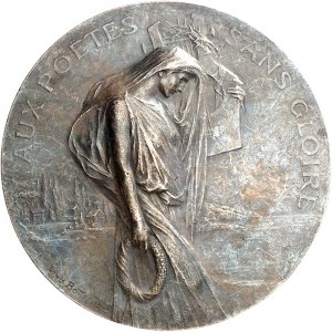 IIIe République (1870-1940). Médaille, aux poëtes sans gloire par Louis Bottée, SAMF n° 58 1905, Paris.