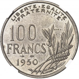 IVe République (1947-1958). Essai de 100 francs grand module par Cochet 1950, Paris.
