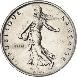 Ve République (1958 ŕ nos jours). Essai-piéfort de 1 franc Semeuse 1959, Paris.