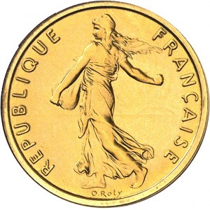 Ve République (1958 ŕ nos jours). Piéfort de 1/2 franc Semeuse, Flan bruni (PROOF) 1971, Paris.