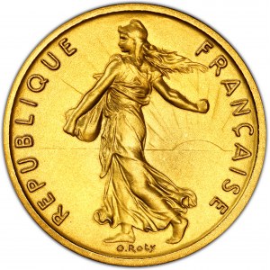 Ve République (1958 ŕ nos jours). Piéfort de 1/2 franc Semeuse, Flan bruni (PROOF) 1980, Pessac.