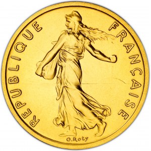Ve République (1958 ŕ nos jours). Piéfort de 1/2 franc Semeuse, Flan bruni (PROOF) 1981, Pessac.