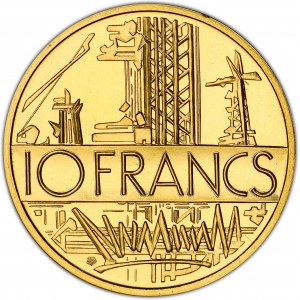 Ve République (1958 ŕ nos jours). Piéfort de 10 francs Mathieu, Flan bruni (PROOF) 1981, Pessac.