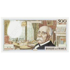 Ve République (1958 ŕ nos jours). Épreuve de 500 francs Clémenceau, non émis ND (1982).
