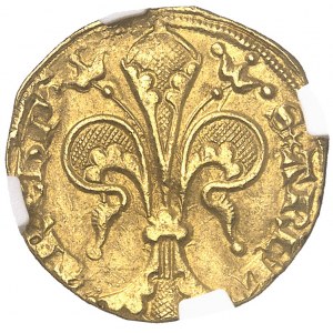 Arles (archevęché d’), Étienne de la garde (1351-1361). Florin (molette ŕ six pointes / fleur) ND (1351-1361).