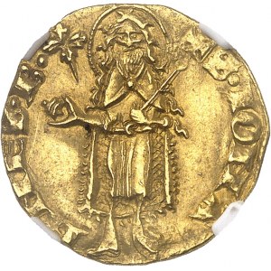 Arles (archevęché d’), Étienne de la garde (1351-1361). Florin (molette ŕ six pointes / fleur) ND (1351-1361).