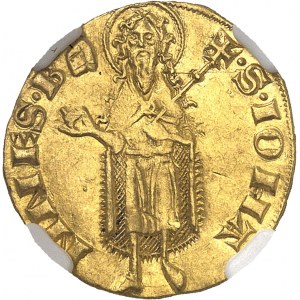 Orange (Principauté d’), Raymond V (1340-1393). Florin (cornet / heaume pointé ŕ gauche) ND (1340-1393), Orange.