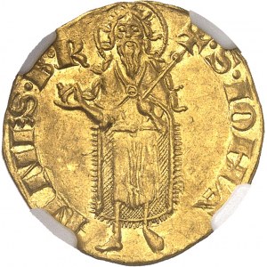 Orange (Principauté d’), Raymond V (1340-1393). Florin (cornet / R) ND (1340-1393), Orange.