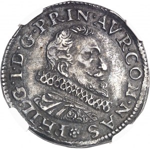 Orange (Principauté d’), Philippe-Guillaume de Nassau (1595-1618). Demi-franc, imitation de Louis XIII 1617, Orange.