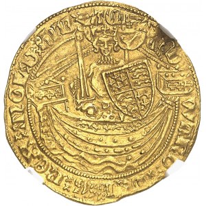 Édouard III (1327-1377). Demi-noble d’or, période du Traité ND (1361-1369), Londres.