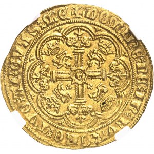Édouard III (1327-1377). Demi-noble d’or, période du Traité ND (1361-1369), Londres.