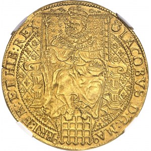 Jacques Ier (1603-1625). Royal (Rose Ryal) d’or (30 shillings), 3e émission ND (1621-1623), Londres.