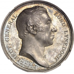 Georges III (1760-1820). Médaille, Prise de Saint-Sébastien, lieutenant-général Lord Lynedoch, par Webb et Mills chez James Mudie 1813, Londres.