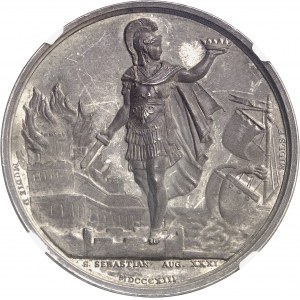 Georges III (1760-1820). Médaille, Prise de Saint-Sébastien, lieutenant-général Lord Lynedoch, par Webb et Mills chez James Mudie 1813, Londres.