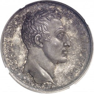 Georges III (1760-1820). Médaille, capitulation de Pampelune, le duc de Wellington, par Brenet et Droz chez James Mudie 1813, Londres.