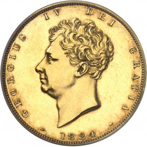 Georges IV (1820-1830). Essai uniface d’avers de 2 livres, Flan bruni (PROOF) 1824, Londres.