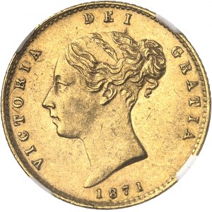 Victoria (1837-1901). Demi-souverain, coin #67 1871, Londres.
